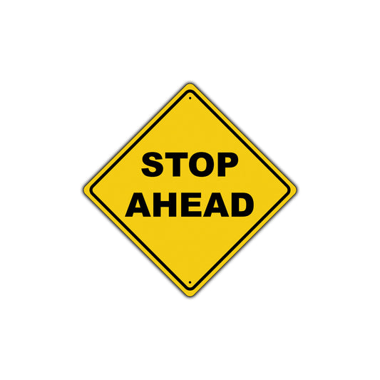 Stop Ahead Crossing Warning Caution Attention Xing Metal Aluminum Novelty Plate Sign