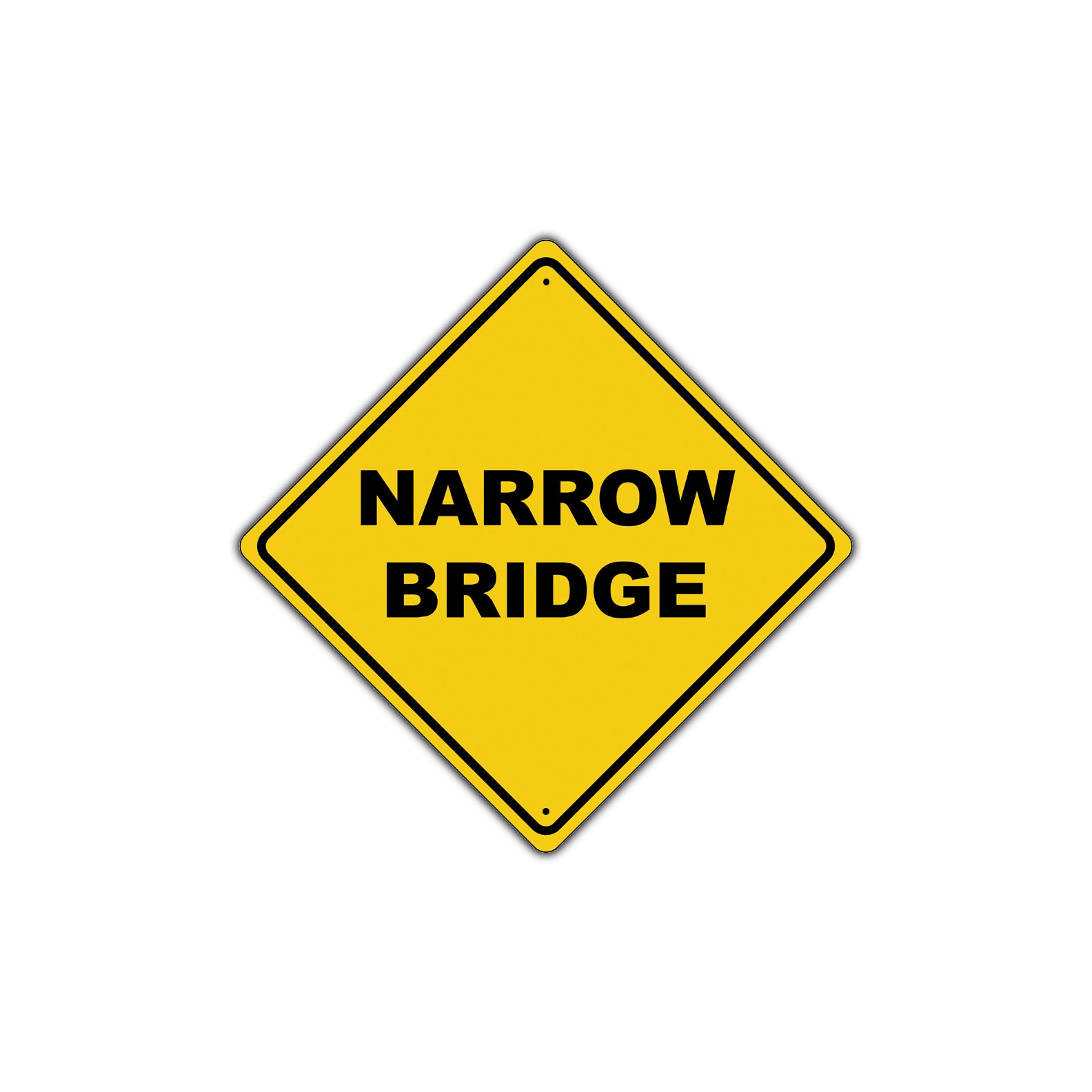 Narrow Bridge Do Not Block Caution Alert Attention Xing Metal Aluminum Novelty Plate Sign