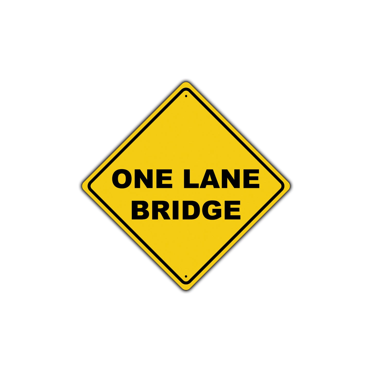 One Lane Bridge Do Not Block Caution Alert Attention Xing Metal Aluminum Novelty Plate Sign