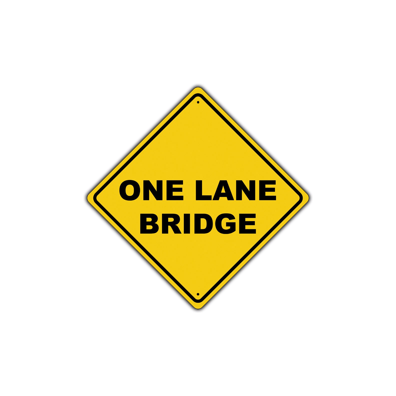 One Lane Bridge Do Not Block Caution Alert Attention Xing Metal Aluminum Novelty Plate Sign