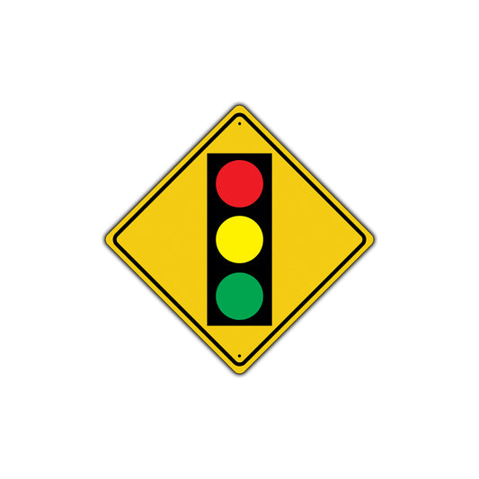 Traffic Light Ahead with Symbol Alert Attention Warning Xing Metal Aluminum Novelty Plate Sign