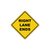 Right Lane Ends Do Not Block Caution Alert Attention Xing Metal Aluminum Novelty Plate Sign