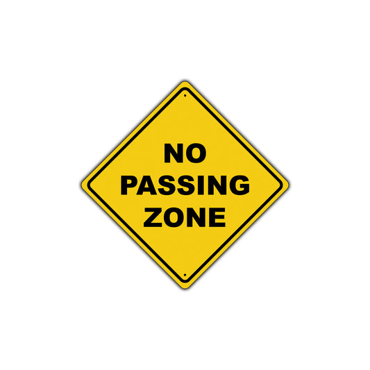 No Passing Zone Warning Caution Attention Xing Metal Aluminum Novelty Plate Sign