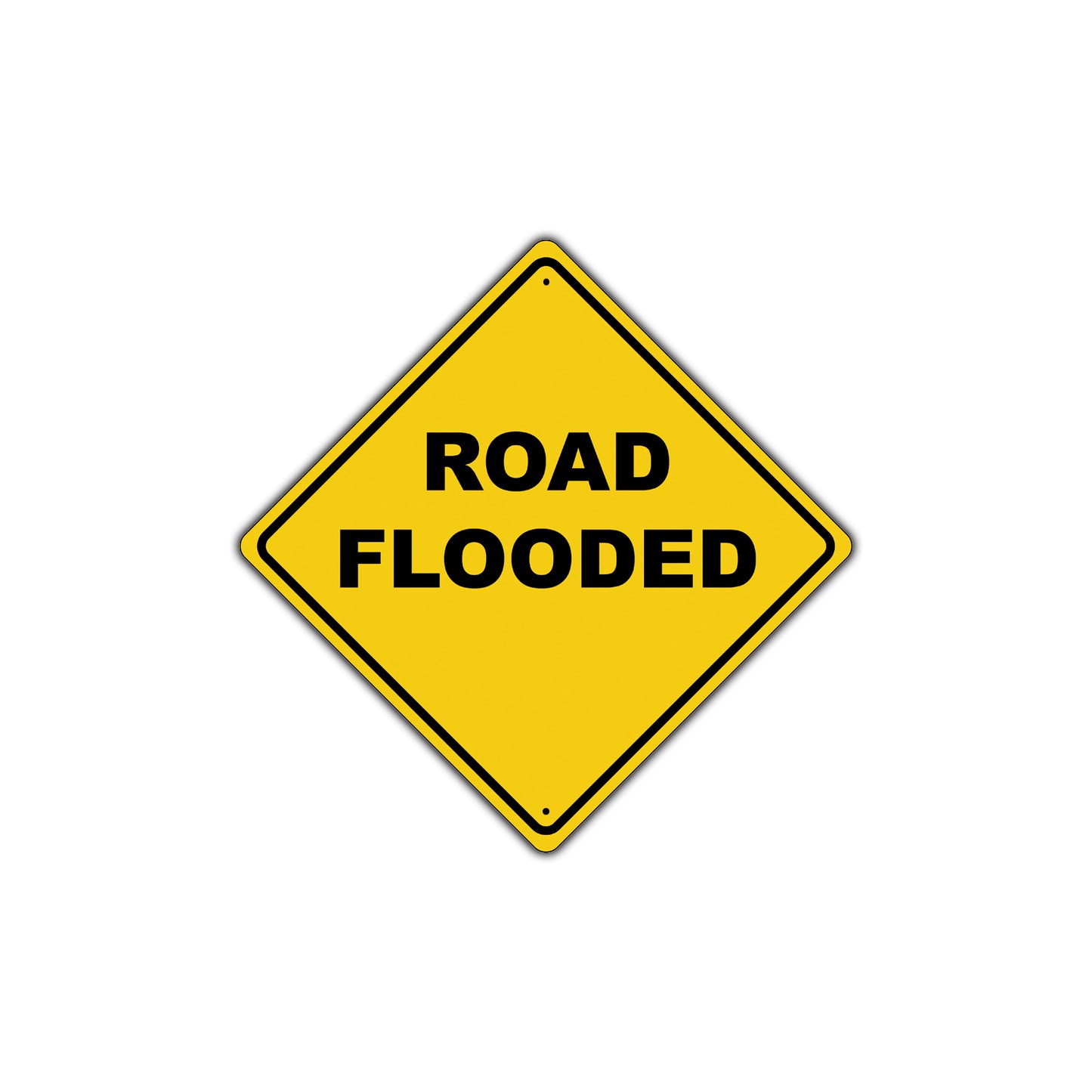 Road Flooded Caution Dangerous Zone Xing Diamond Alert Metal Novelty Plate Aluminum Road Sign