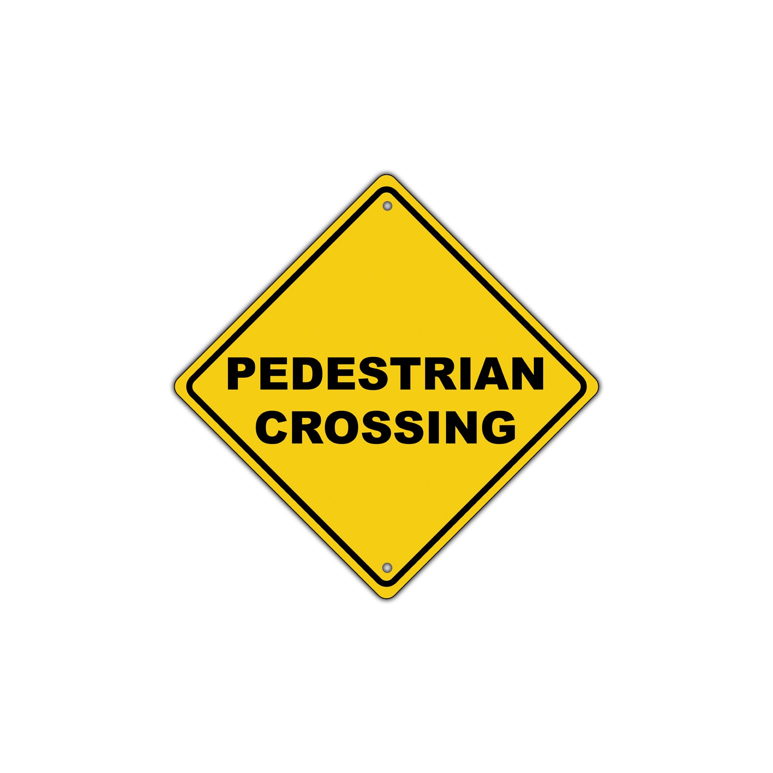 Pedestrian Crossing Slow Down Xing Diamond Alert Metal Novelty Plate Aluminum Road Sign