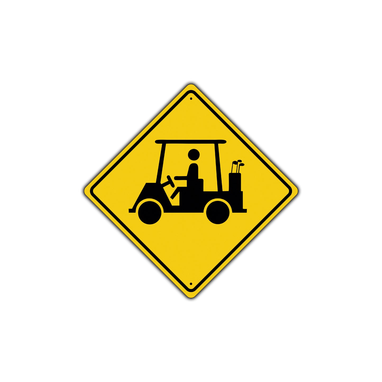 Golf Cart with Graphic Symbol Sports Lawn Club Ground Metal Aluminum Novelty Traffic Plate Sign 