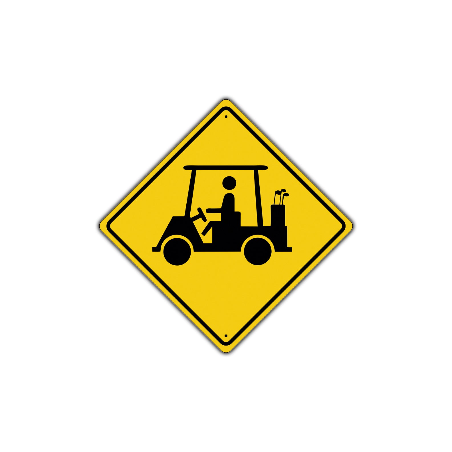 Golf Cart with Graphic Symbol Sports Lawn Club Ground Metal Aluminum Novelty Traffic Plate Sign 