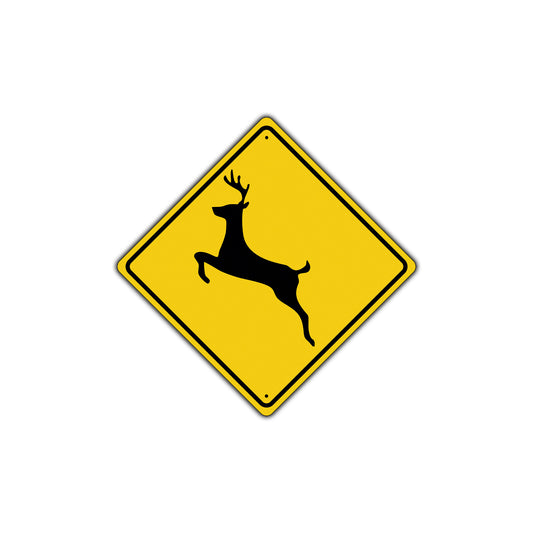 Slow Deer Xing with Graphic Symbol Crossing Animal Metal Aluminum Novelty Road Sign Plate