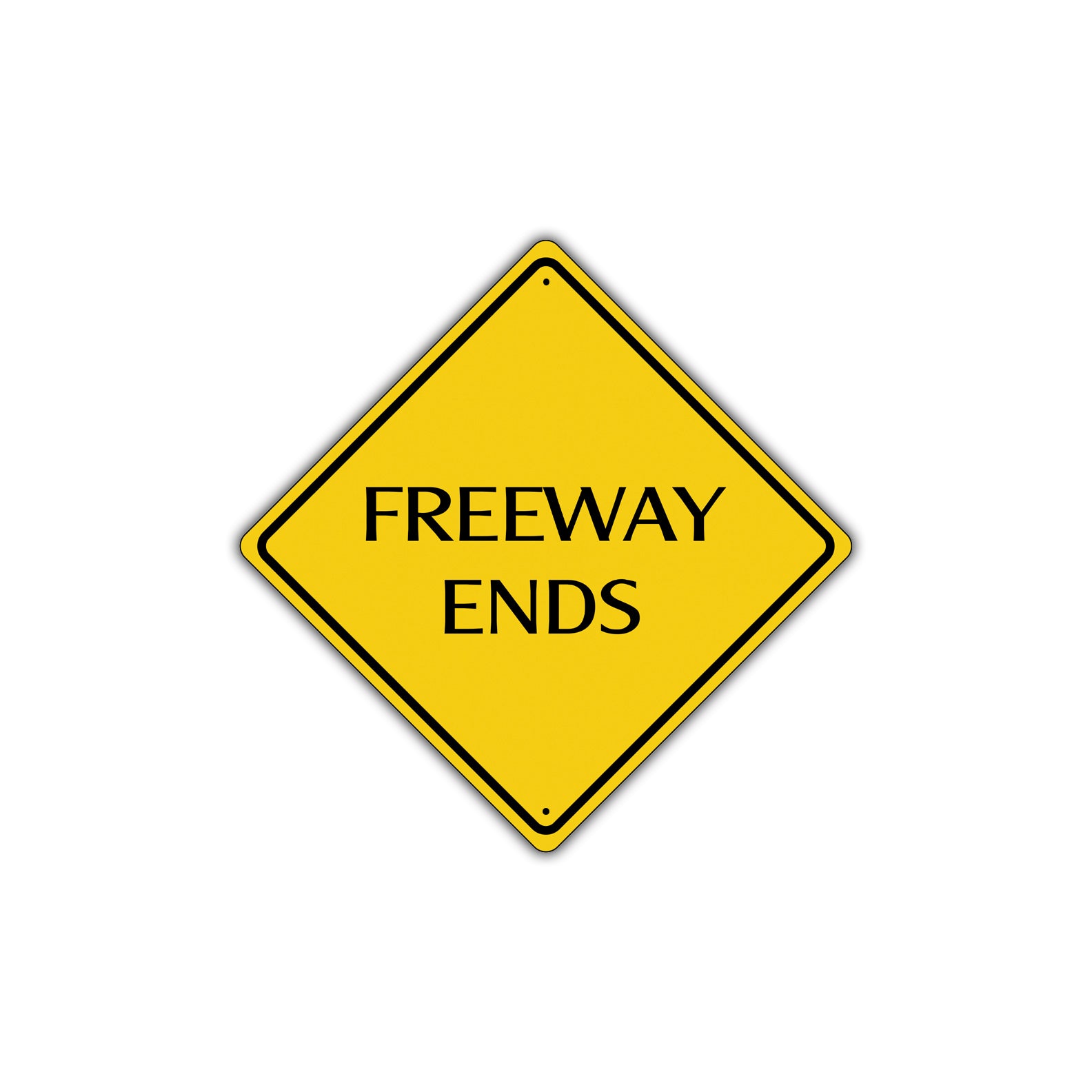 Freeway Ends Road Do Not Block Warning Caution Attention Xing Metal Aluminum Novelty Plate Sign