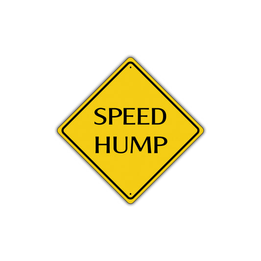 Speed Hump Slow Down Warning Caution Attention Xing Metal Aluminum Novelty Plate Sign
