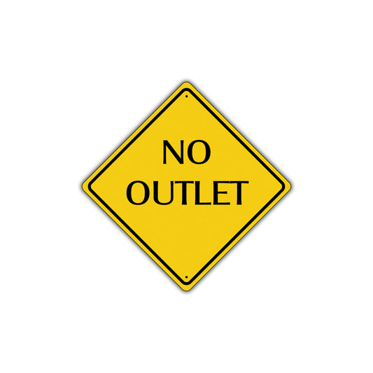 No Outlet Private Road Alert Stop Warning Attention Xing Metal Aluminum Novelty Plate Sign