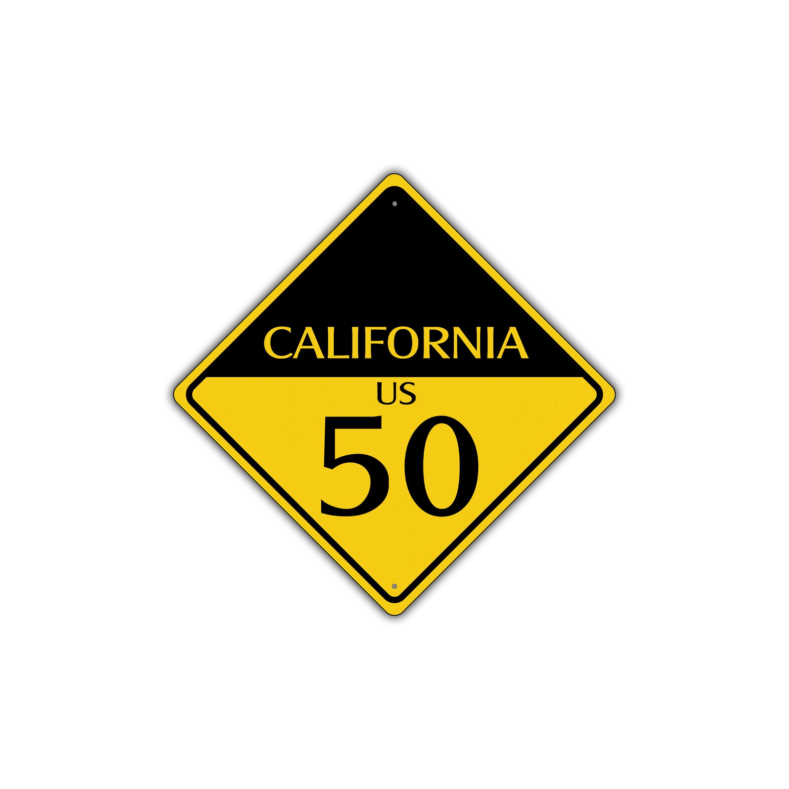 California Us 50 Crossing Road Highway Alert Attention Xing Metal Aluminum Novelty Plate Sign