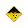 Michigan Us 27 Crossing Road Highway Alert Attention Xing Metal Aluminum Novelty Plate Sign