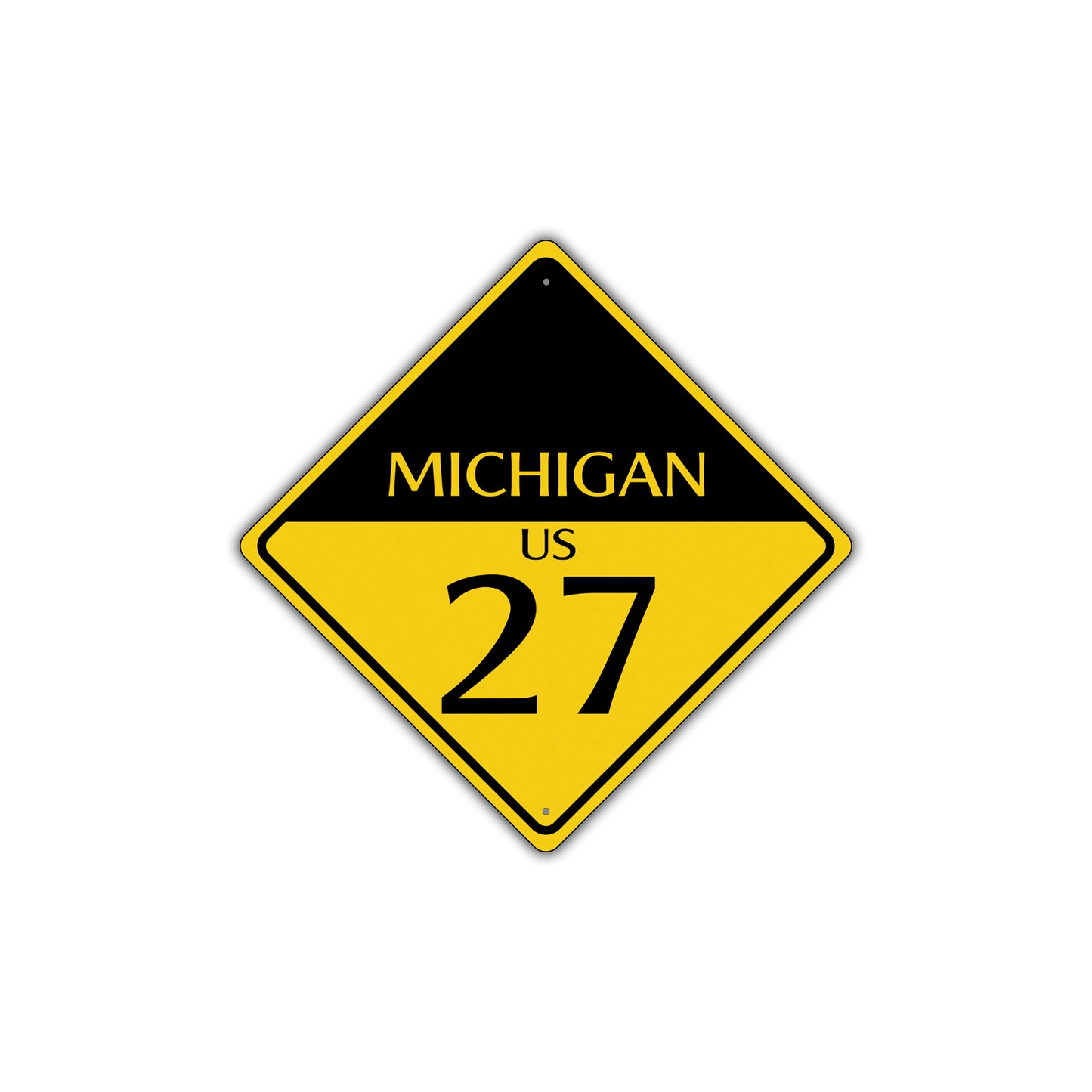 Michigan Us 27 Crossing Road Highway Alert Attention Xing Metal Aluminum Novelty Plate Sign