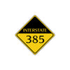 Interstate 385 Crossing Road Highway Alert Attention Xing Metal Aluminum Novelty Plate Sign