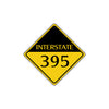 Interstate 395 Crossing Road Highway Alert Attention Xing Metal Aluminum Novelty Plate Sign