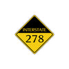 Interstate 278 Crossing Road Highway Alert Attention Xing Metal Aluminum Novelty Plate Sign