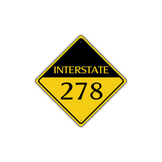 Interstate 278 Crossing Road Highway Alert Attention Xing Metal Aluminum Novelty Plate Sign