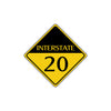 Interstate 20 Crossing Road Highway Alert Attention Xing Metal Aluminum Novelty Plate Sign