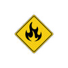 Danger Fire Flame Graphic with Symbol Alert Attention Xing Metal Aluminum Novelty Plate Sign