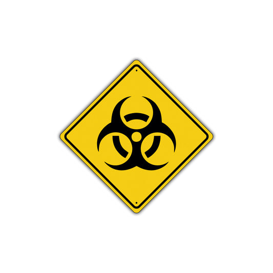 Caution Biological Hazard with Graphic Symbol Attention Xing Metal Aluminum Novelty Plate Sign