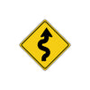 Right Winding Road with Sharp Mountains Turn Symbol Metal Aluminum Novelty Traffic Sign Plate