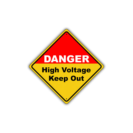 Caution Danger High Voltage Keep Out Street Attention Metal Aluminum Novelty Alert Sign Plate