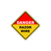 Caution Danger Razor Wire Fence Street Attention Metal Aluminum Novelty Alert Sign Plate