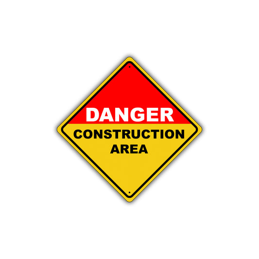 Caution Danger Construction Area Osha Attention Metal Aluminum Novelty Alert Sign Plate