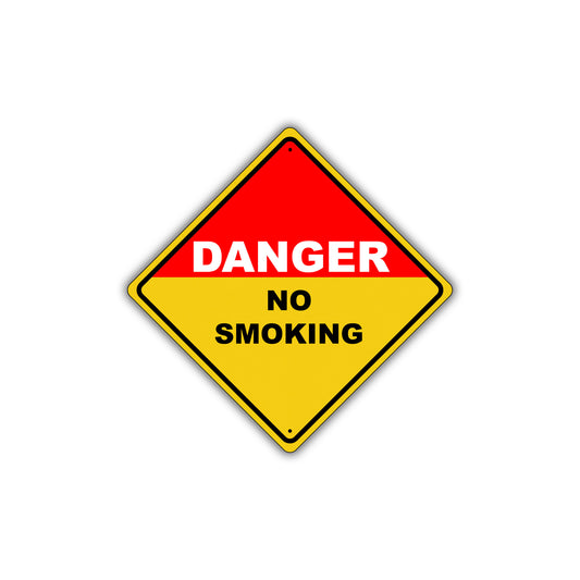 Danger No Smoking Smokers No Vaping Attention Metal Aluminum Novelty Alert Notice Sign Plate