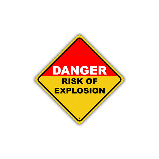 Danger Risk of Explosion Osha / Ansi Blast Keep Distance Metal Aluminum Novelty Notice Sign Plate