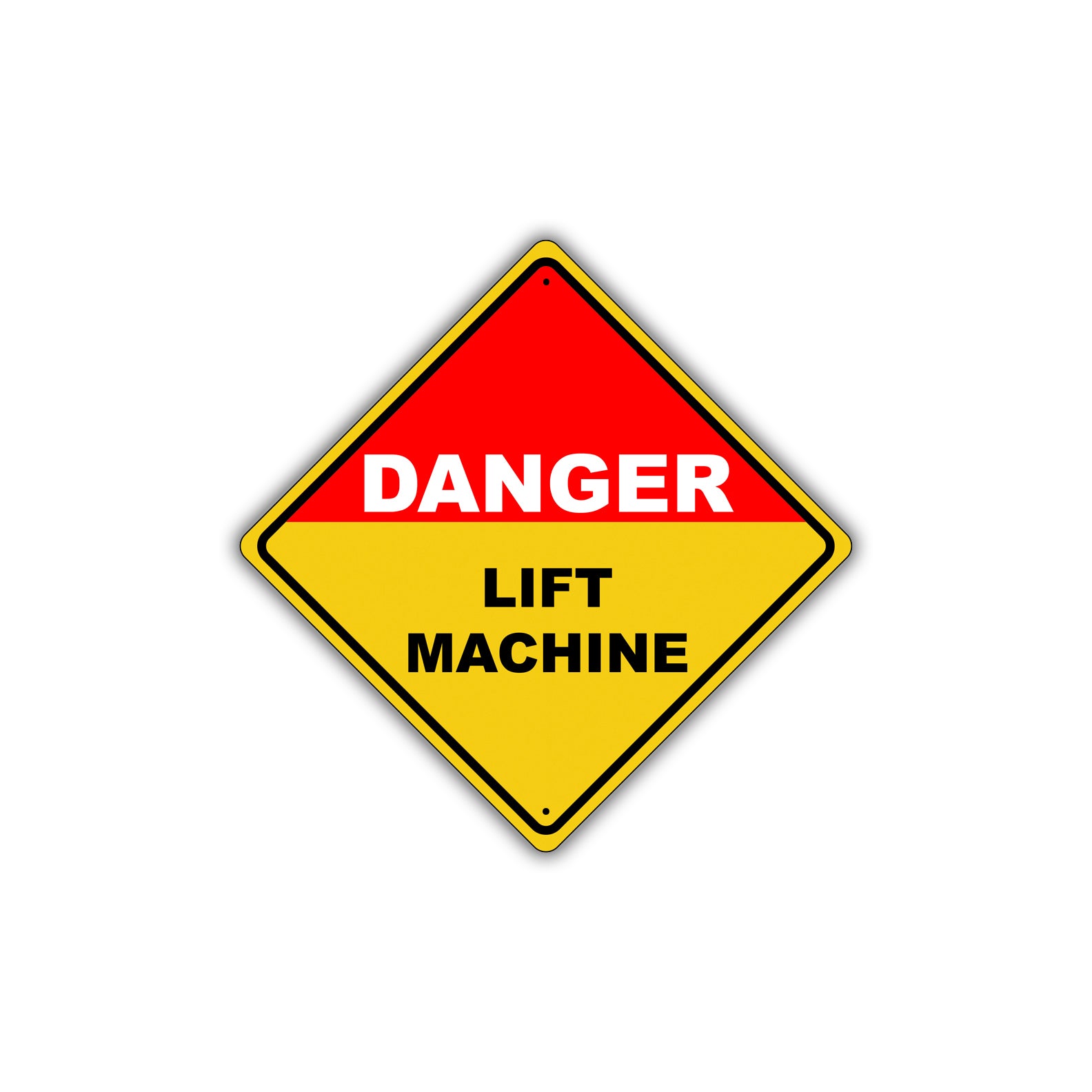 Caution Danger Lift Machine Loading Trucks Docks Port Metal Aluminum Novelty Notice Sign Plate