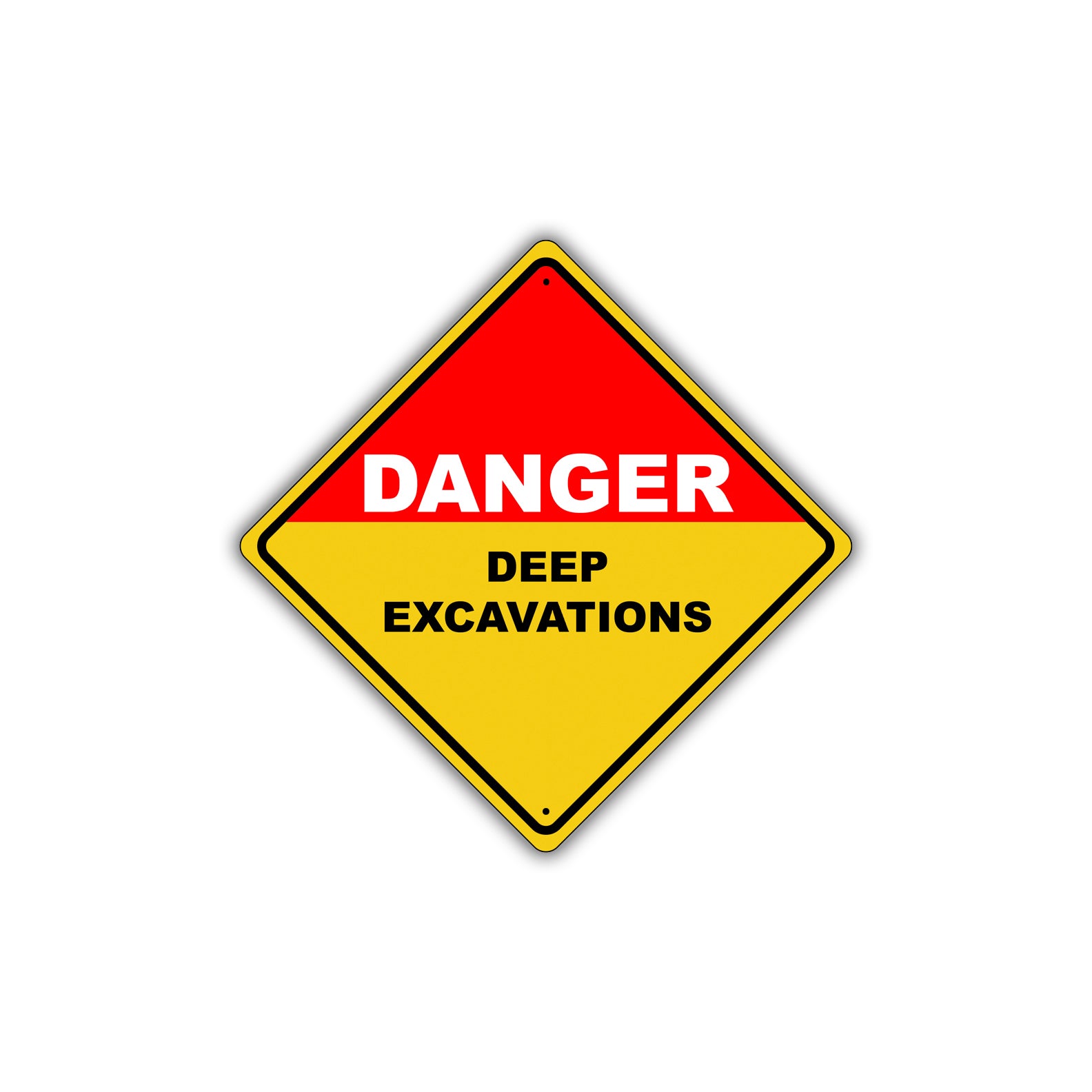 Caution Danger Deep Excavations Attention Metal Alert Aluminum Novelty Notice Sign Plate