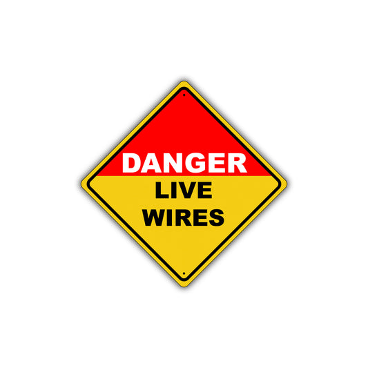 Caution Danger Live Wires Osha / Ansi Attention Metal Alert Aluminum Novelty Notice Sign Plate