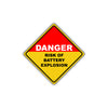 Caution Danger Risk of Battery Explosion No Smoking Sparks Flames Aluminum Novelty Notice Sign