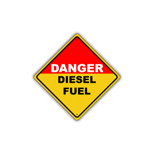 Caution Danger Diesel Fuel Hazard Flammable Attention Metal Alert Aluminum Novelty Notice Sign