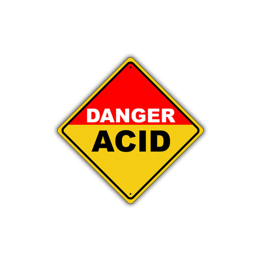 Caution Danger Acid Hazardous Wear Proper Protection Osha Metal Alert Aluminum Novelty Notice Sign