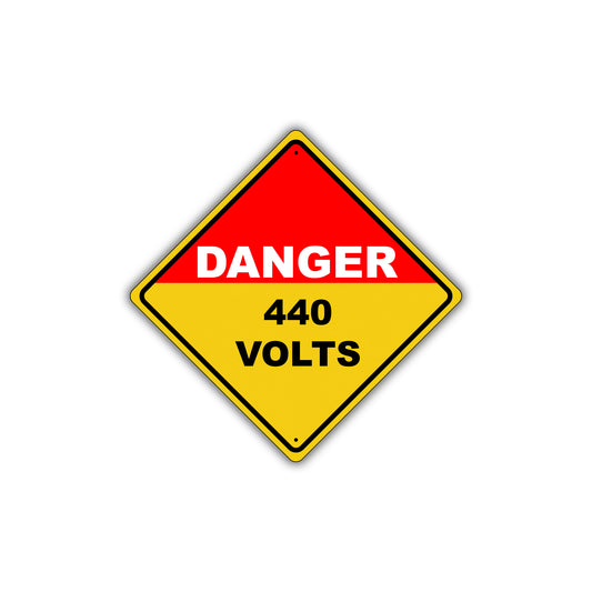 Caution Danger 440 VOLTS Electric Industrial Osha / Ansi Metal Alert Aluminum Novelty Notice Sign