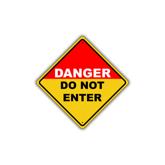 Caution Danger Do Not Enter Hazardous Area Authorized Persons Only Alert Aluminum Novelty Sign