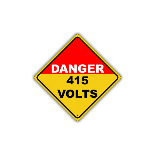 Caution Danger 415 Volts Electric Industrial Osha / Ansi Metal Alert Aluminum Novelty Notice Sign