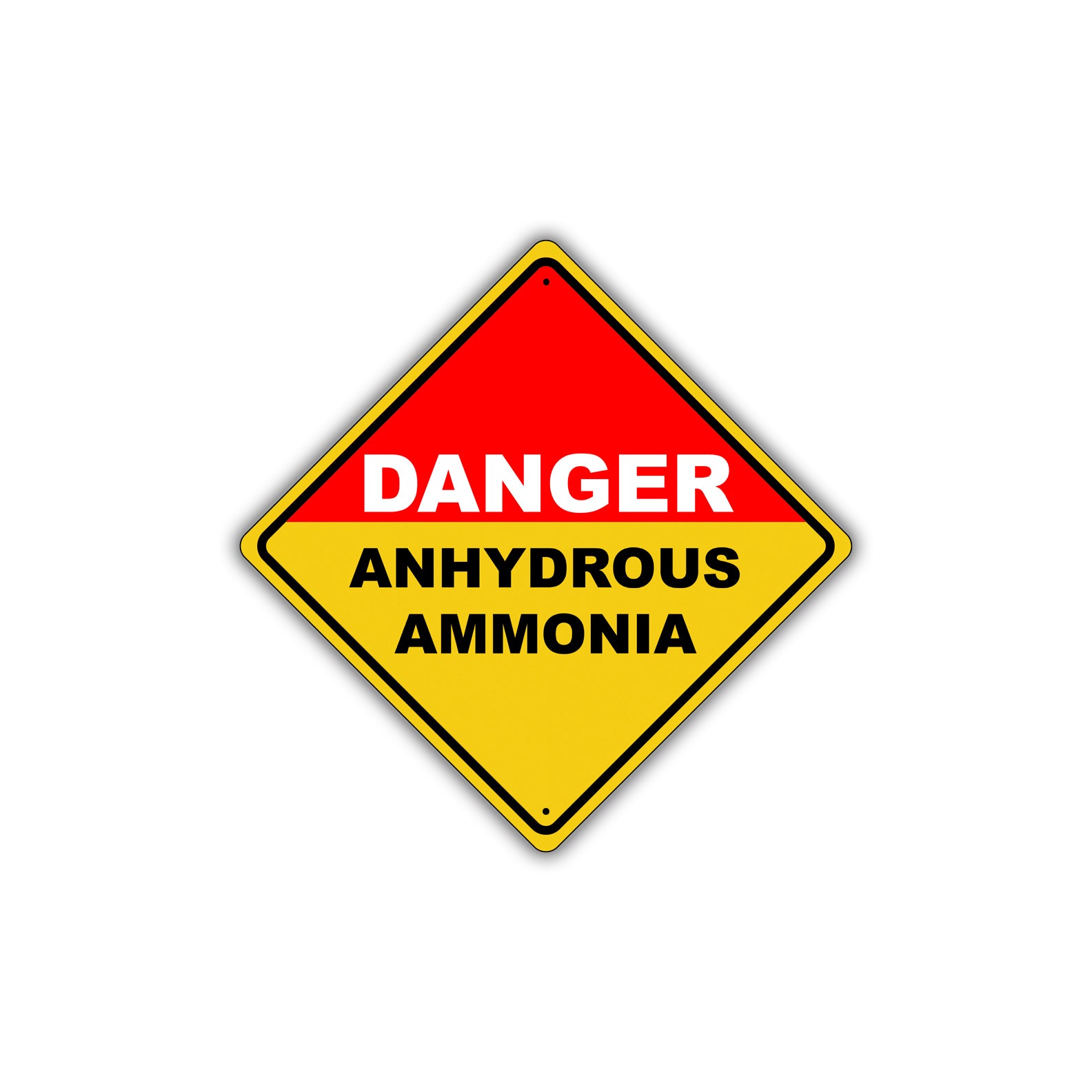 Caution Danger Anhydrous Ammonia Hazard Chemical Hazard Metal Alert Aluminum Novelty Sign