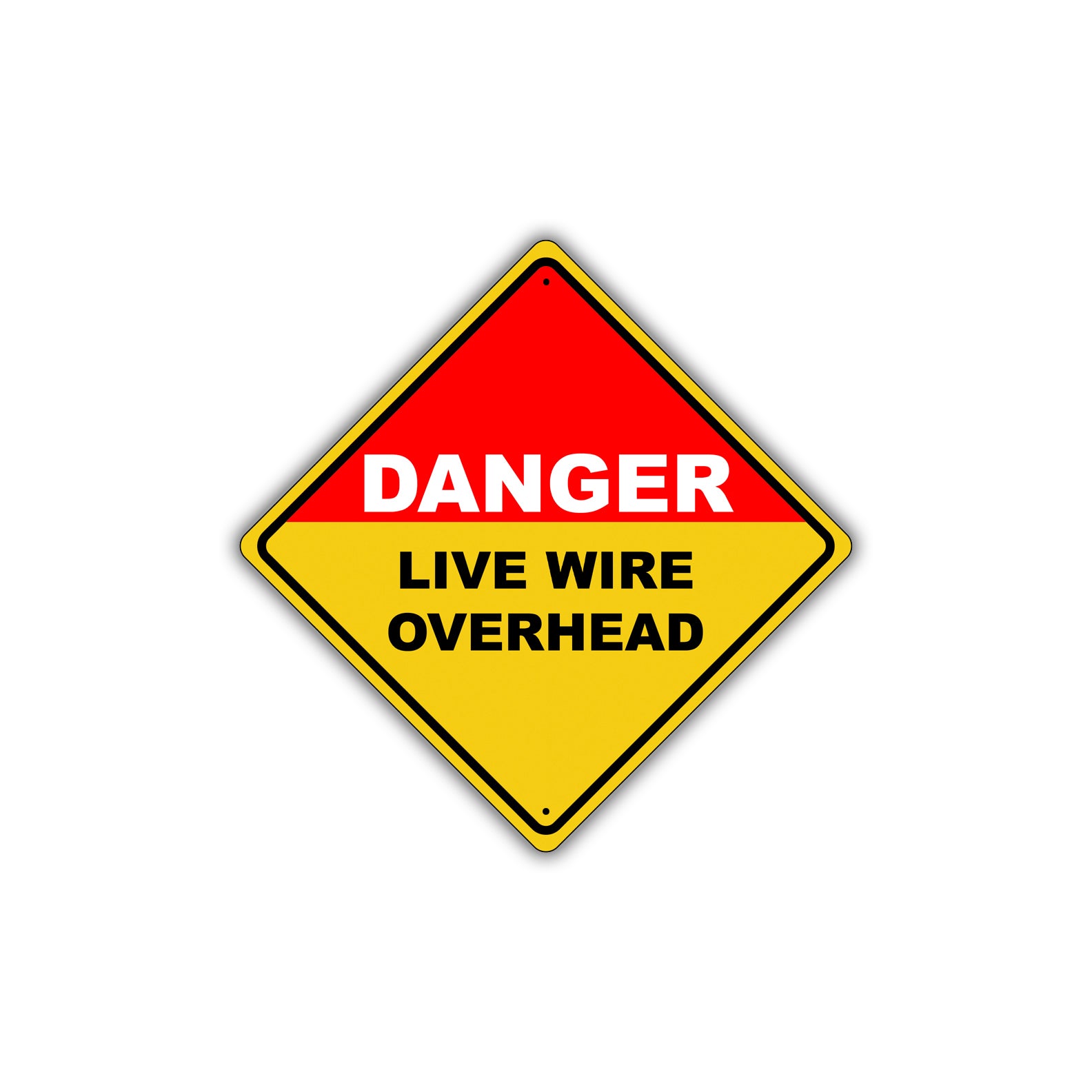 Danger Live Wires Overhead | Diamond Safety Sign – Sign Fever