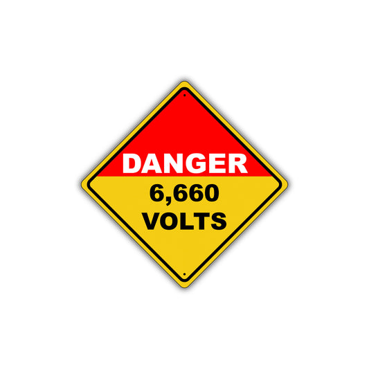 Caution Danger 6,660 Volts Electric Industrial Osha Metal Alert Aluminum Novelty Notice Sign Plate