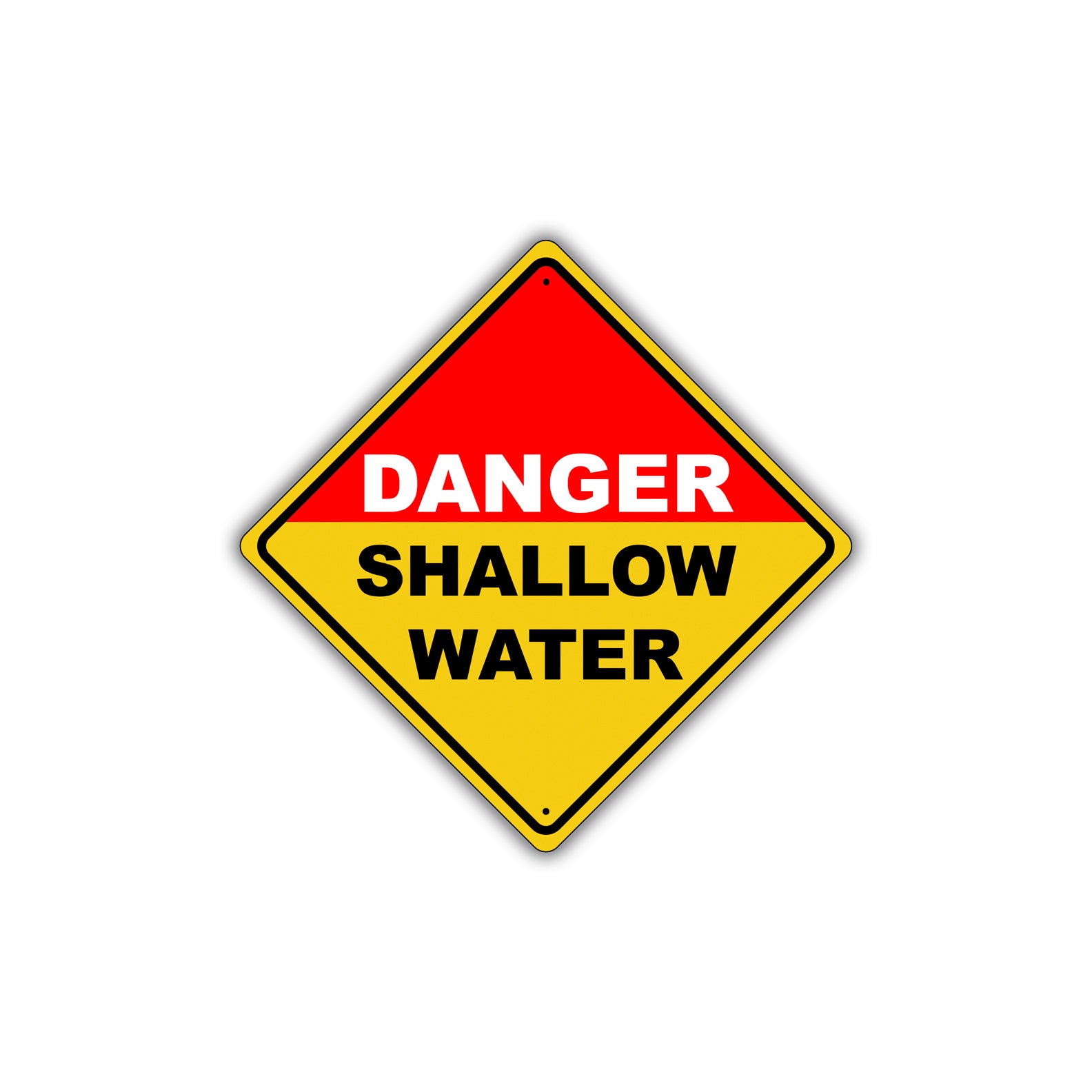Caution Danger Shallow Water No Diving Pool Metal Alert Aluminum Novelty Notice Sign Plate