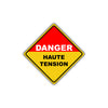 Caution Danger Haute Tension Live Wires Overhead Electrical Hazard Metal Alert Aluminum Sign