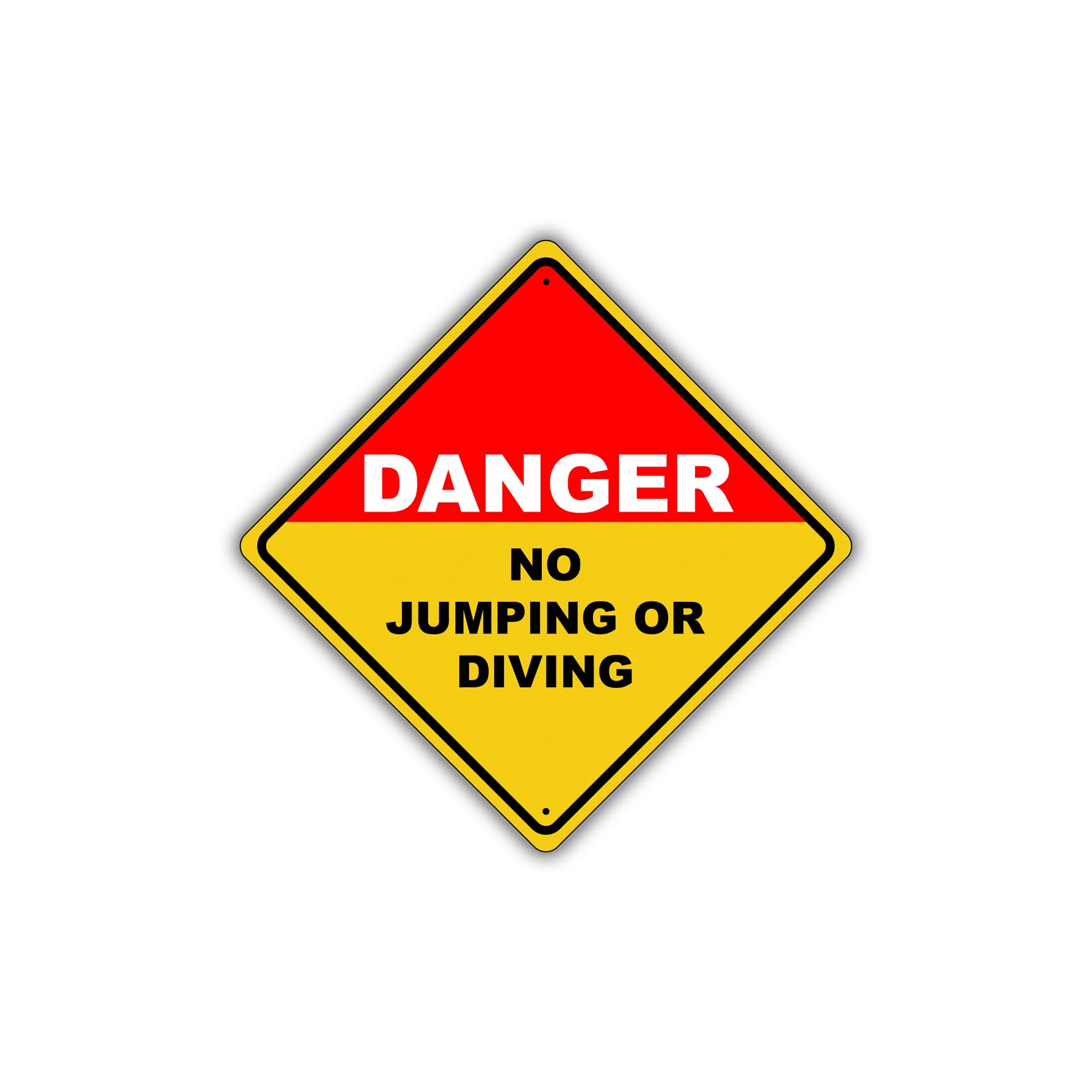 Caution Danger No Jumping or Diving Shallow Water Pool Metal Alert Aluminum Novelty Notice Sign