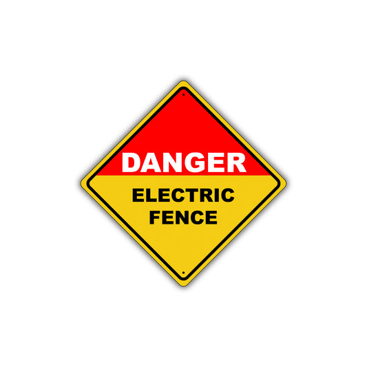 Caution Danger Electric Fence Hazard Do Not Touch Private Property Metal Alert Aluminum Notice Sign