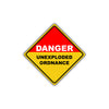 Caution Danger Unexploded Ordnance Restricted Area Arms Bombs Metal Alert Aluminum Novelty Sign