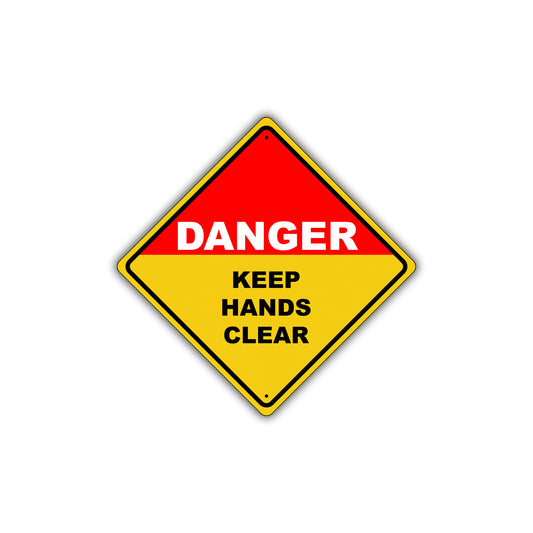 Caution Danger Keep Hands Clear Moving Machinery Osha Metal Alert Aluminum Novelty Notice Sign