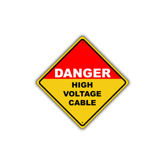 Caution Danger High Voltage Cable Do Not Touch Metal Alert Aluminum Novelty Notice Sign Plate